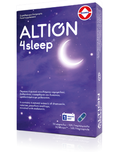 ALTION 4SLEEP,ΣΥΜΠΛΗΡΩΜΑ ΔΙΑΤΡΟΦΗΣ ΓΙΑ ΒΕΛΤΙΩΣΗ ΠΟΙΟΤΗΤΑΣ ΥΠΝΟΥ, ΑΝΑΚΟΥΦΙΣΗΣ ΑΠΌ JET LAG & ΑΠΌ ΣΥΜΠΤΩΜΑΤΑ ΣΤΡΕΣ