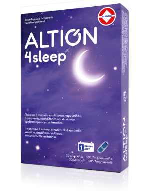 ALTION 4SLEEP,ΣΥΜΠΛΗΡΩΜΑ ΔΙΑΤΡΟΦΗΣ ΓΙΑ ΒΕΛΤΙΩΣΗ ΠΟΙΟΤΗΤΑΣ ΥΠΝΟΥ, ΑΝΑΚΟΥΦΙΣΗΣ ΑΠΌ JET LAG & ΑΠΌ ΣΥΜΠΤΩΜΑΤΑ ΣΤΡΕΣ