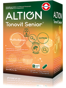 ALTION TONOVIT SENIOR,ΠΟΛΥΒΙΤΑΜΙΝΟΥΧΟ ΣΥΜΠΛΗΡΩΜΑ ΔΙΑΤΡΟΦΗΣ ΓΙΑ ΕΝΕΡΓΕΙΑ, ΤΟΝΩΣΗ, ΥΓΕΙΑ ΟΡΑΣΗΣ & ΣΤΗΡΙΞΗ ΕΓΚΕΦΑΛΙΚΗΣ ΛΕΙΤΟΥΡΓΙΑΣ ΓΙΑ ΑΤΟΜΑ ΑΝΩ ΤΩΝ 50 ΕΤΩΝ