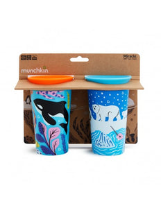 2PK MIRACLE SIPPY CUP POLAR/ORCA,ΠΟΤΗΡΙ ΧΩΡΙΣ ΣΤΟΜΙΟ ΜΕ ΑΥΤΟΜΑΤΟ ΚΑΠΑΚΙ ΚΛΕΙΣΙΜΑΤΟΣ & ΧΩΡΗΤΙΚΟΤΗΤΑ 266ml ΜΕ ΣΧΕΔΙΟ ΠΟΛΙΚΗ ΑΡΚΟΥΔΑ/ΟΡΚΑ ΓΙΑ ΒΡΕΦΗ ΑΠΌ 12 ΜΗΝΩΝ