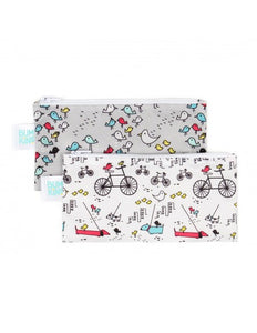 SMALL SNACK BAG 2PK URBAN BIRDS,ΜΙΚΡΑ ΑΔΙΑΒΡΟΧΑ ΤΣΑΝΤΑΚΙΑ ΓΙΑ ΣΝΑΚ & ΠΑΙΧΝΙΔΙΑ ΜΕ ΣΧΕΔΙΟ ΠΟΥΛΙΑ ΚΑΙ ΠΟΔΗΛΑΤΑ