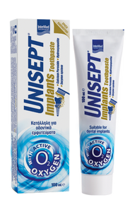 UNISEPT Implant Toothpaste,ΚΑΘΗΜΕΡΙΝΗ ΟΔΟΝΤΟΠΑΣΤΑ ΜΕ ΕΝΕΡΓΟ ΟΞΥΓΟΝΟ ΓΙΑ ΟΔΟΝΤΙΚΑ ΕΜΦΥΤΕΥΜΑΤΑ