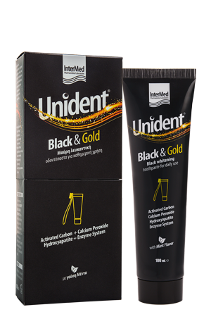 UNIDENT Black & Gold Toothpaste,ΛΕΥΚΑΝΤΙΚΗ ΟΔΟΝΤΟΠΑΣΤΑ ΓΙΑ ΚΑΘΗΜΕΡΙΝΗ ΧΡΗΣΗ